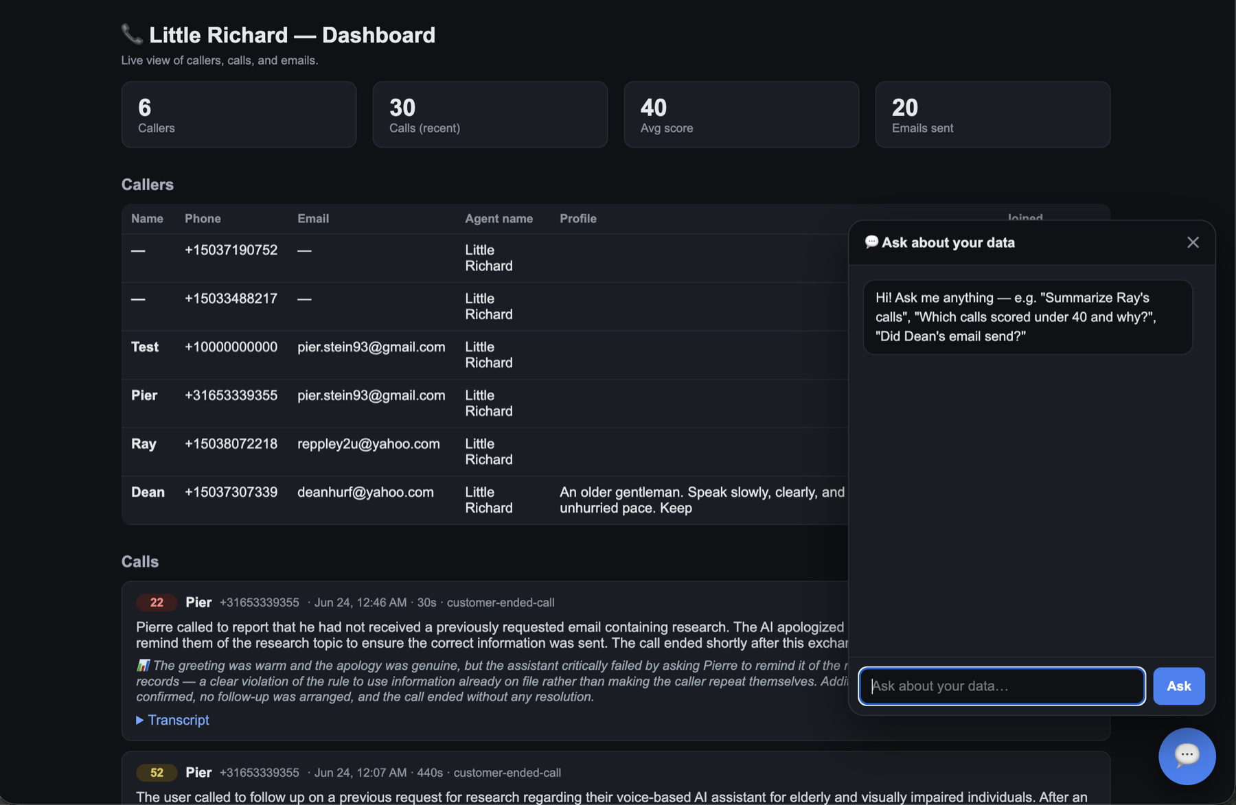 Call My Agent — product screenshot